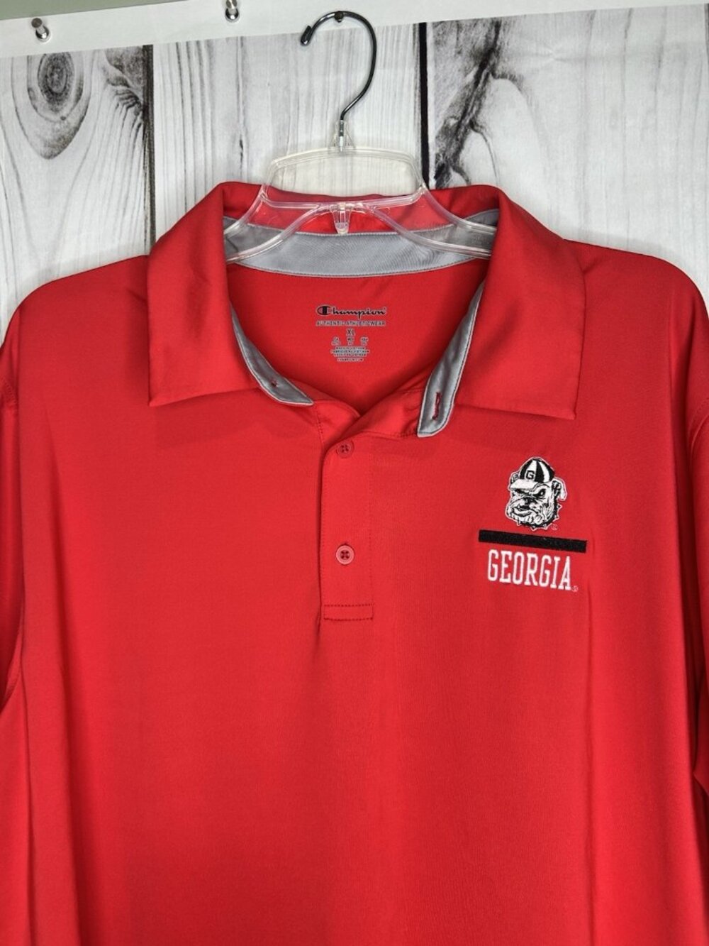 Champion Men’s Georgia Bulldogs Performance Golf Polo Size XL Red Embroidered - Picture 2 of 9